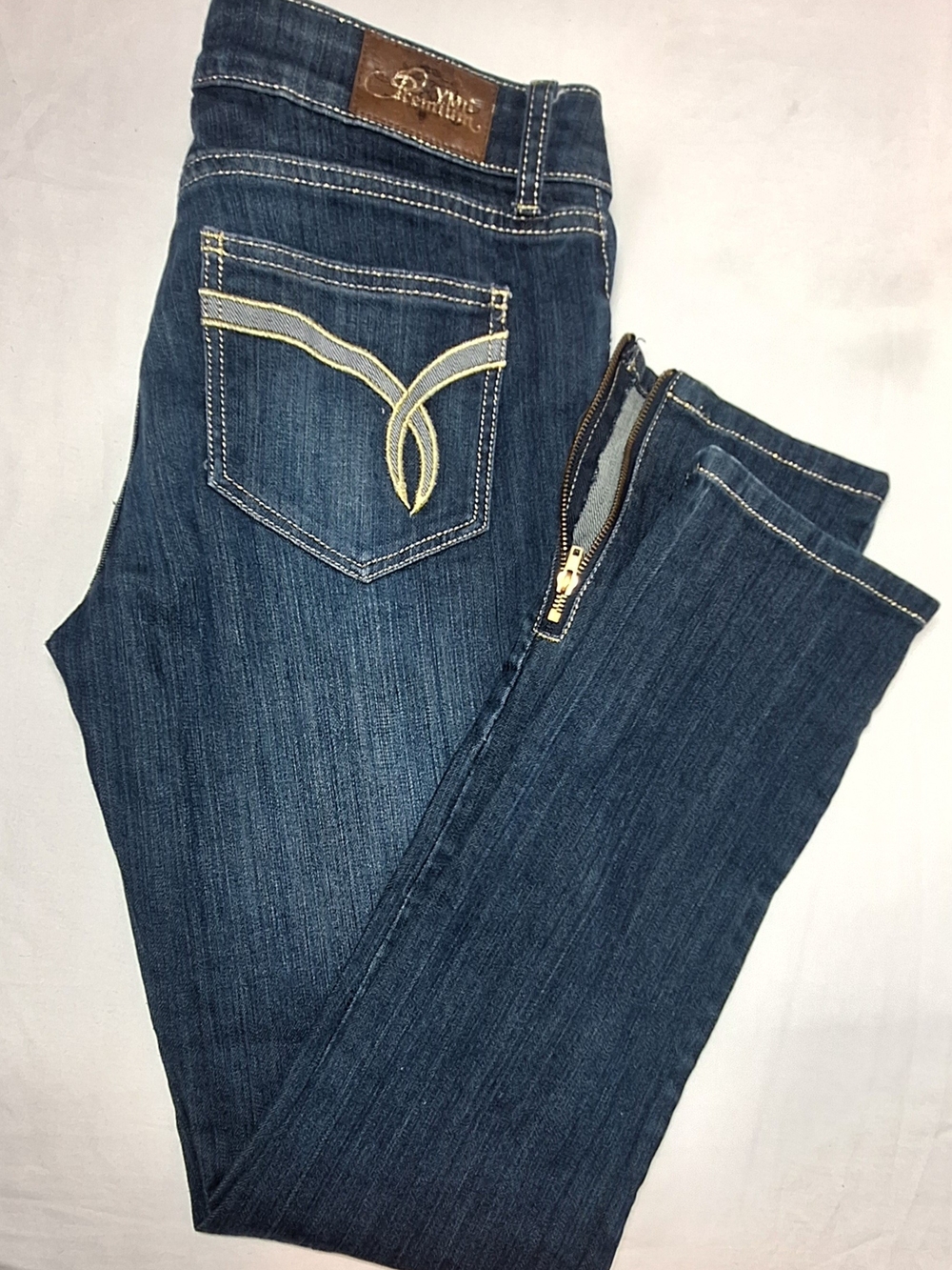 ✨ YMI Premium Contrast Stitch Ankle Zip Stretch Jeans Size 11